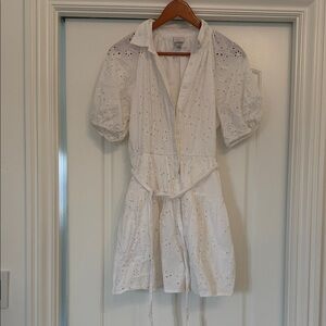 a new day White Eyelet Tie-Waist Mini Dress